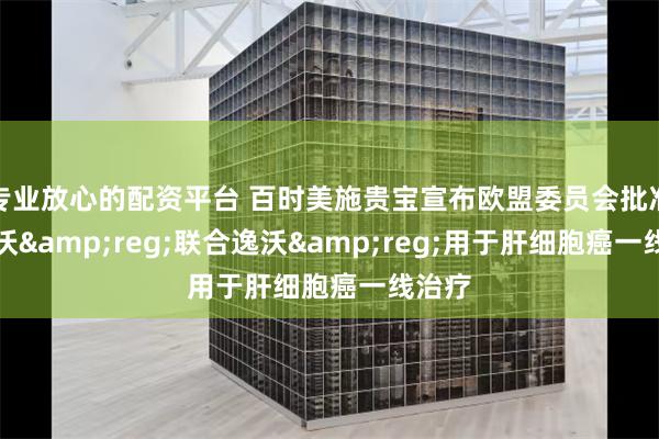 专业放心的配资平台 百时美施贵宝宣布欧盟委员会批准欧狄沃&reg;联合逸沃&reg;用于肝细胞癌一线治疗