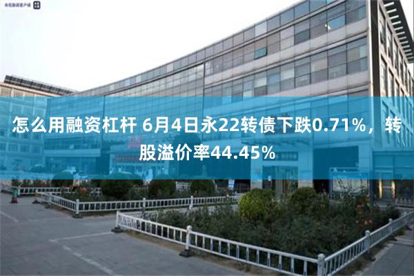 怎么用融资杠杆 6月4日永22转债下跌0.71%，转股溢价率44.45%