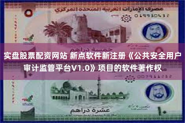 实盘股票配资网站 新点软件新注册《公共安全用户审计监管平台V1.0》项目的软件著作权